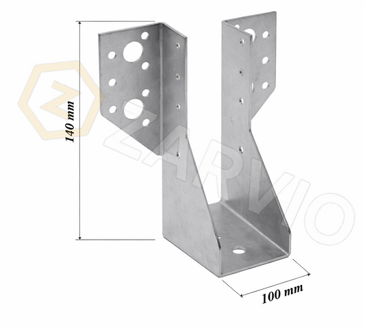 100mm x 140mm Joist Hanger Zinc Coated 2mm CE for Timber Joists