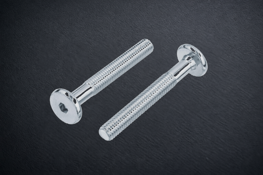 M8 x 45mm Furniture Connector Bolt, Hex Socket (M5 Allen), Zinc Plated