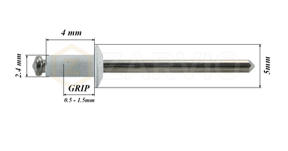 2.4mm x 4mm White Blind Rivets ALU/STEEL Dome Head Pop Rivets – Aluminium Body Steel Mandrel