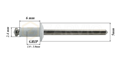 2.4mm x 6mm White Blind Rivets ALU/STEEL Dome Head Pop Rivets – Aluminium Body Steel Mandrel