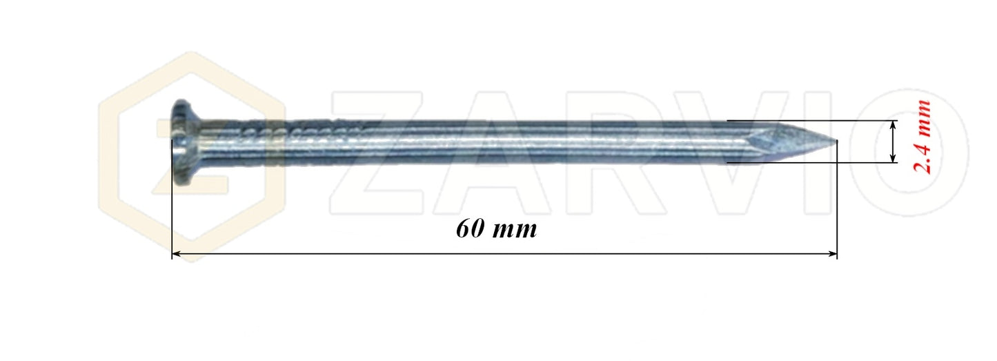 2.4 x 60mm Metal Nails for Construction, Carpentry & DIY