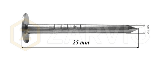 2.5 x 25mm Roofing Nails Flat Head for Felt Timber & Fixing
