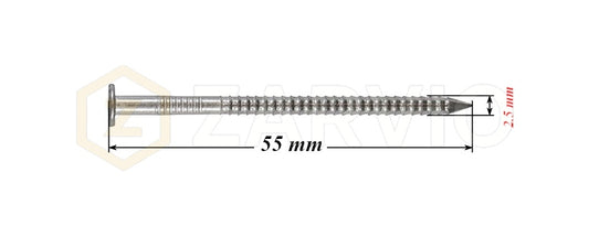 2.5 x 55mm Ring Shank Nails Zinc Plated for Pallets & Timber Construction