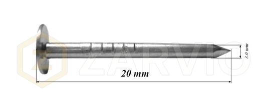 3.0 x 20mm Roofing Nails Flat Head for Felt Timber & Fixing
