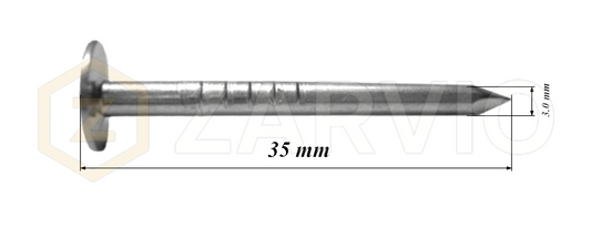 3.0 x 35mm Roofing Nails Flat Head for Felt Timber & Fixing