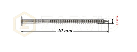 3.0 x 40mm Ring Shank Nails Zinc Plated for Pallets & Timber Construction