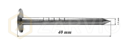3.0 x 40mm Roofing Nails Flat Head for Felt Timber & Fixing