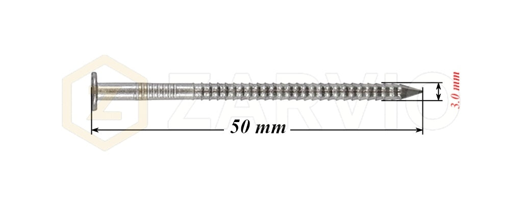 3.0 x 50mm Ring Shank Nails Zinc Plated for Pallets & Timber Construction