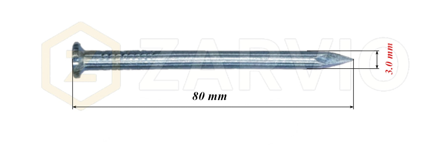 3.0 x 80mm Metal Nails for Construction, Carpentry & DIY