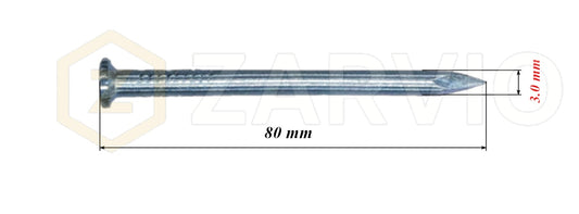 3.0 x 80mm Metal Nails for Construction, Carpentry & DIY