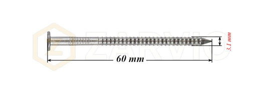 3.1 x 60mm Ring Shank Nails Zinc Plated for Pallets & Timber Construction
