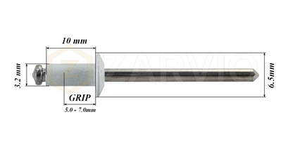 3.2mm x 10mm White Blind Rivets ALU/STEEL Dome Head Pop Rivets – Aluminium Body Steel Mandrel