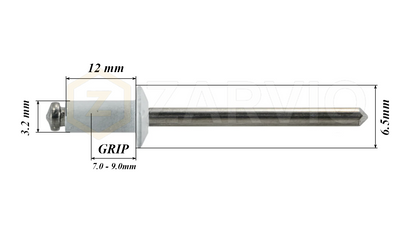 3.2mm x 12mm White Blind Rivets ALU/STEEL Dome Head Pop Rivets – Aluminium Body Steel Mandrel