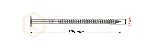 3.8 x 100mm Ring Shank Nails Zinc Plated for Pallets & Timber Construction