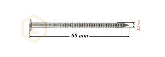 3.8 x 60mm Ring Shank Nails Zinc Plated for Pallets & Timber Construction
