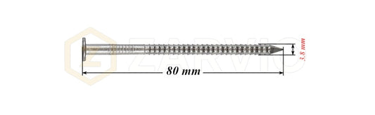 3.8 x 80mm Ring Shank Nails Zinc Plated for Pallets & Timber Construction