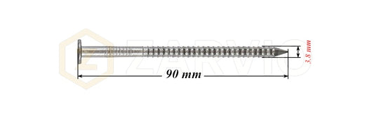 3.8 x 90mm Ring Shank Nails Zinc Plated for Pallets & Timber Construction