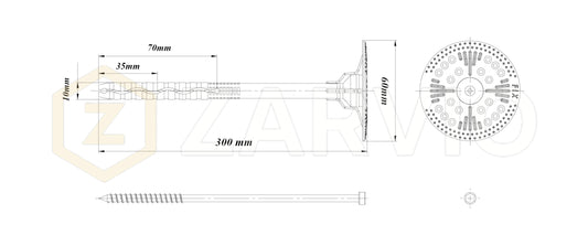 300mm Insulation Fixing Metal Pin Hammer Fastener