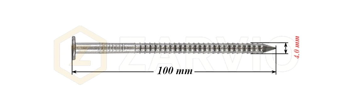 4.0 x 100mm Ring Shank Nails Zinc Plated for Pallets & Timber Construction
