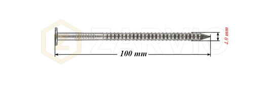 4.0 x 100mm Ring Shank Nails Zinc Plated for Pallets & Timber Construction