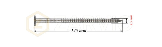 4.5 x 125mm Ring Shank Nails Zinc Plated for Pallets & Timber Construction