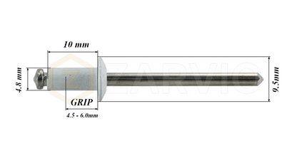 4.8mm x 10mm White Blind Rivets ALU/STEEL Dome Head Pop Rivets – Aluminium Body Steel Mandrel