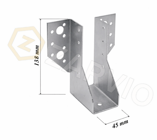 45mm x 138mm Joist Hanger Zinc Coated 2mm CE for Timber Joists