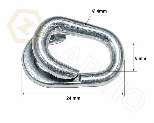 4mm Chain Repair Link 24mm x 8mm Peen Closed Joining Link