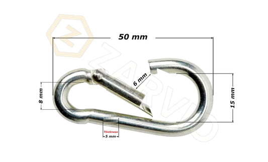 5mm x 50mm Snap Hook for Rope, Chain & General Hardware Use
