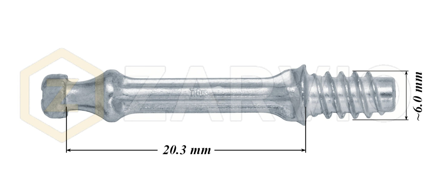 6.0mm x 20.3mm Cam Lock Bolts