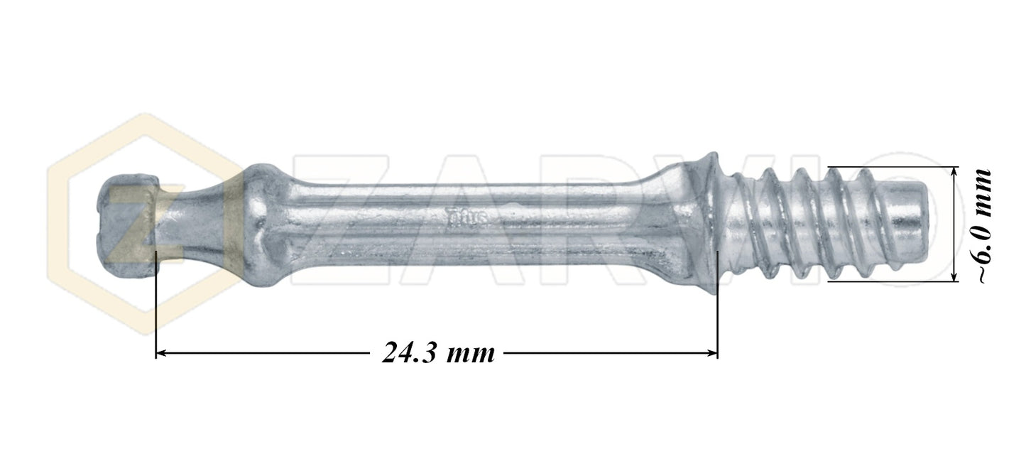 6.0mm x 24.3mm Cam Lock Bolts
