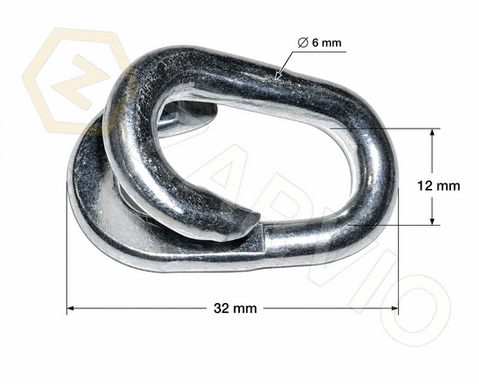 6mm Chain Repair Link 32mm x 12mm Permanent Joining Link
