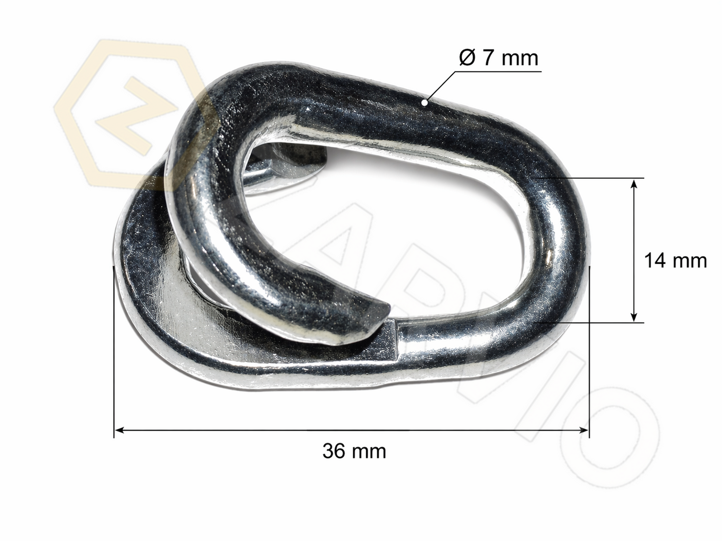 7mm Chain Repair Link 36mm x 14mm Peen Closed Link