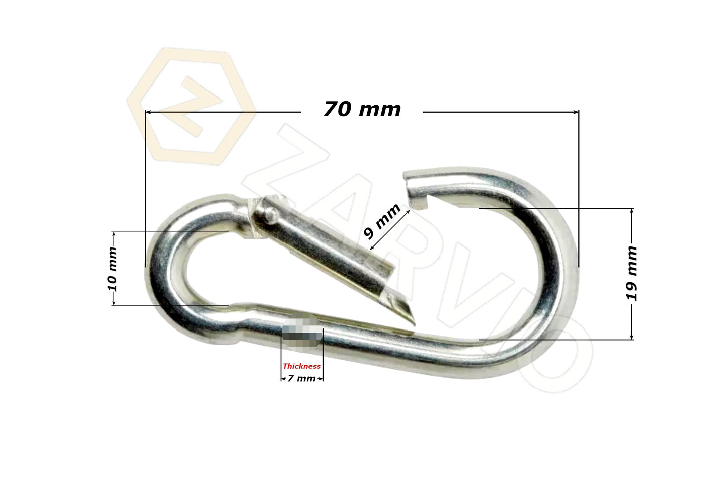 7mm x 70mm Snap Hook for Rope, Chain, Straps & Utility Fixing