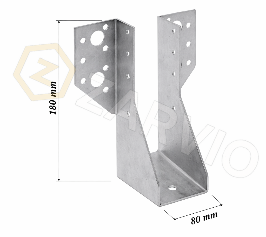 80mm x 180mm Joist Hanger Zinc Coated 2mm CE for Timber Joists