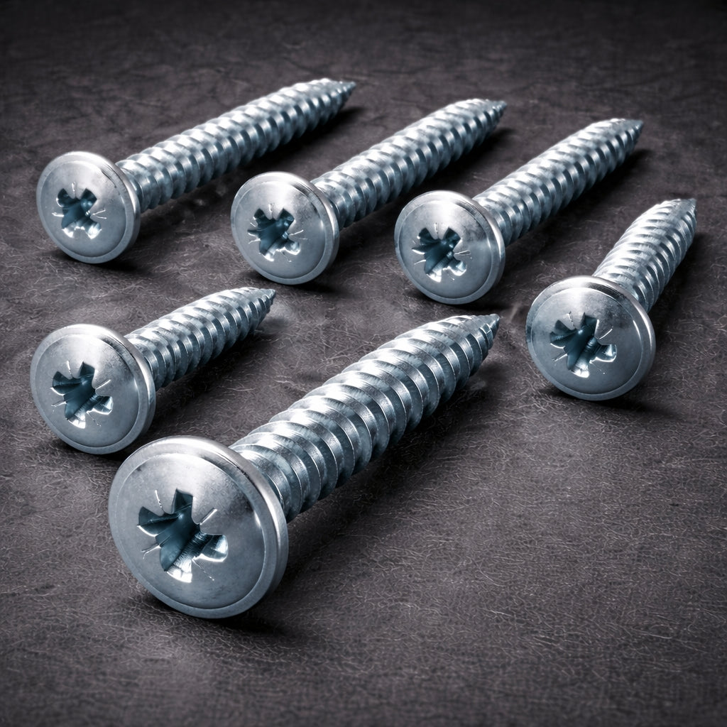 6.0mm x 50mm → (No.12 x 2") Wood Screw with Washer Head Fully Threaded Zinc Plated