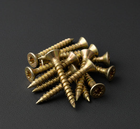 2.5mm x 10mm → (No.3 x 3/8") Countersunk Wood Screw with Full Thread (Yellow)