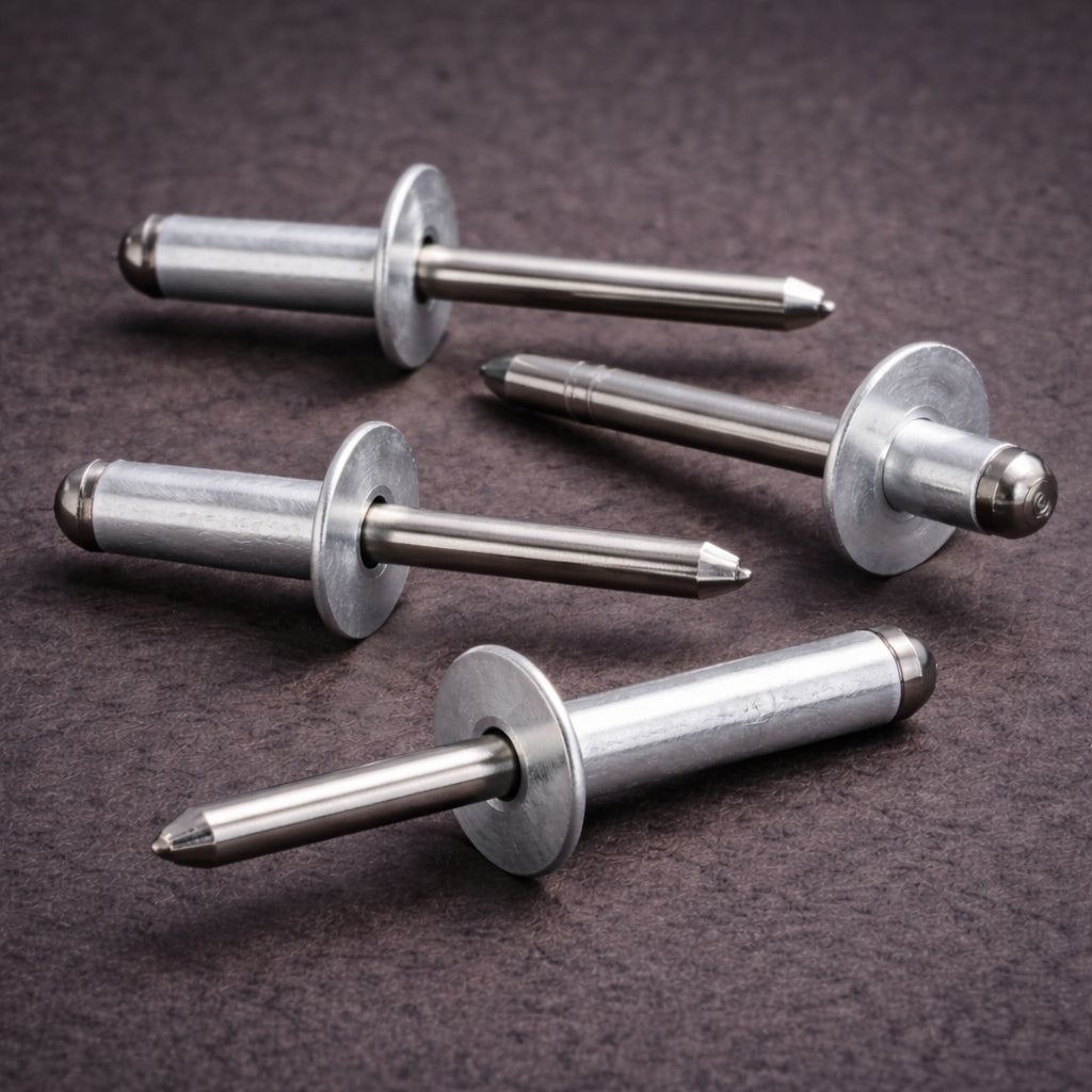 4.8mm x 10mm Flange = 16mm Large Flange Blind Rivets – Aluminium Body / Steel Mandrel (Pop Rivets)
