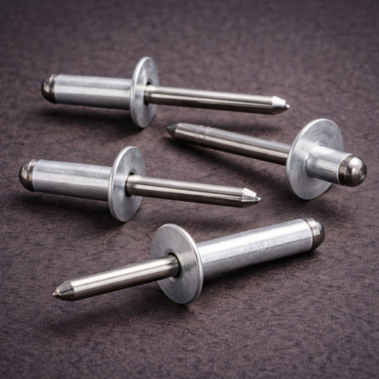 4.8mm x 10mm Flange = 16mm Large Flange Blind Rivets – Aluminium Body / Steel Mandrel (Pop Rivets)