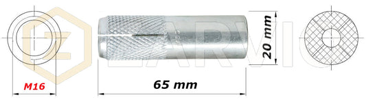 M16 Drop-in Anchor for Concrete – Internal Thread Expansion Anchor