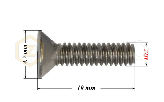 M2.5 × 10mm Countersunk Pozi Machine Screw Set (DIN 965) + Hex Nut (DIN 934) – Bright Zinc Plated