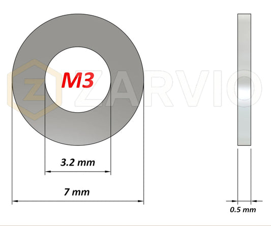 M3 Form A Flat Washers – DIN 125A, Bright Zinc Plated
