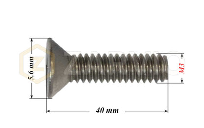 M3 × 40mm Countersunk Pozi Machine Screw Set (DIN 965) + Hex Nut (DIN 934) + Flat washers Form A (DIN 125) – Bright Zinc Plated