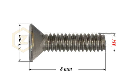 M4 × 8mm Countersunk Pozi Machine Screw Set (DIN 965) + Hex Nut (DIN 934) – Bright Zinc Plated