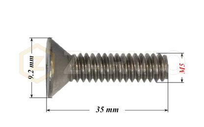 M5 × 35mm Countersunk Pozi Machine Screw Set (DIN 965) + Hex Nut (DIN 934) – Bright Zinc Plated