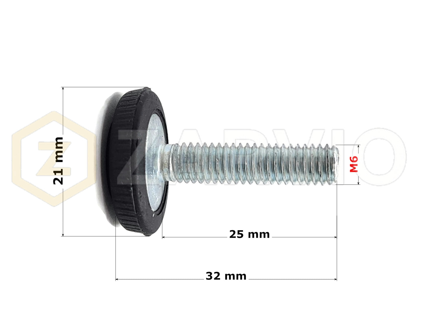 M6 x 32mm Adjustable Furniture Levelling Feet