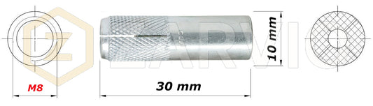 M8 Drop-in Anchor for Concrete – Internal Thread Expansion Anchor