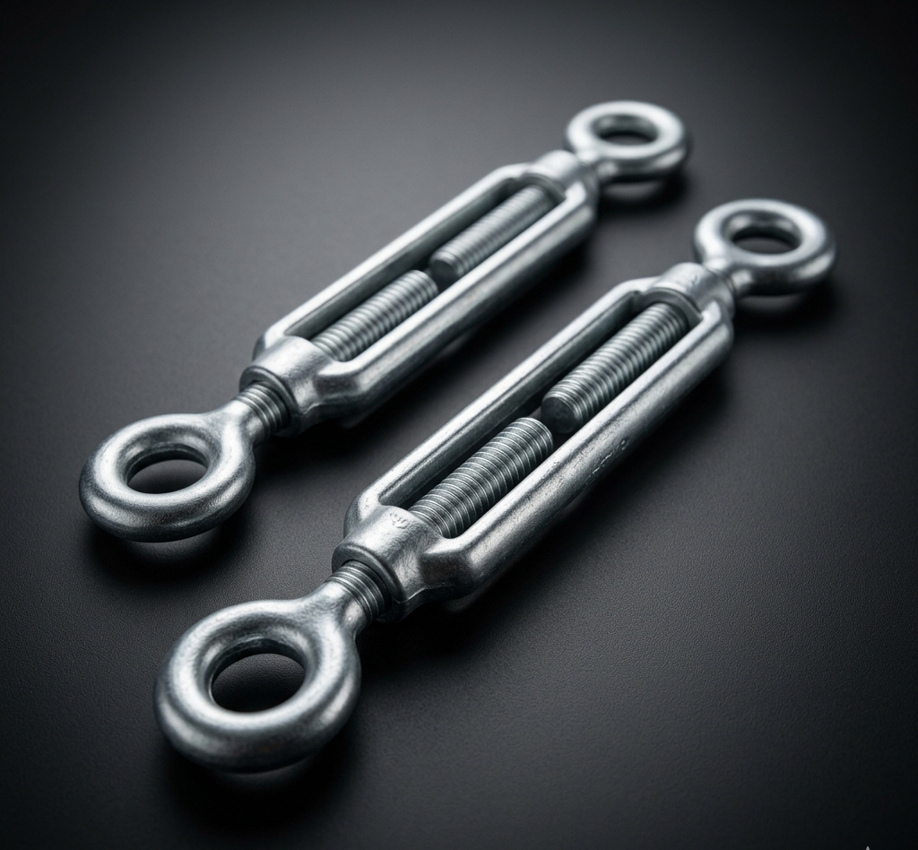 M5 x 70mm Galvanised Turnbuckle Eye and Eye for Wire Rope Tensioning