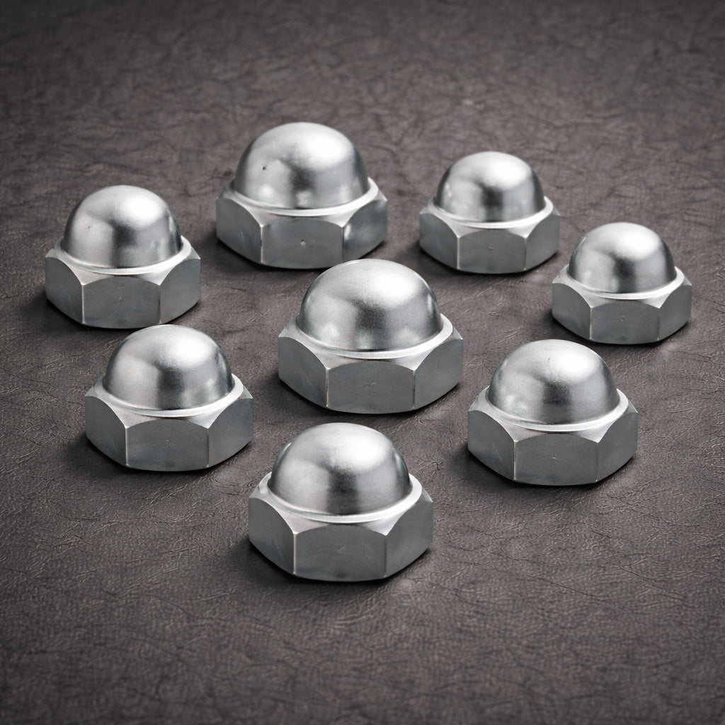 M6 Hex Cap Nut Class 6 Bright Zinc Plated (DIN 1587)