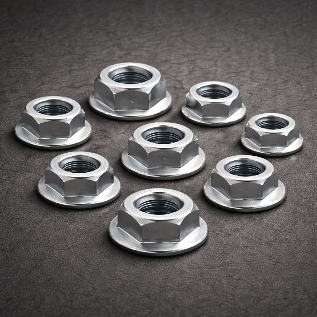 M12 Hex Flange Lock Nut – DIN 6927 (Class 8, Bright Zinc Plated)